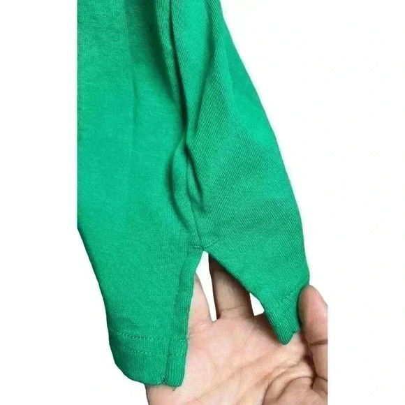 Lauren Ralph Lauren Green Cuff Elbow Sleeve Boat Neck Embroidered Top Size 2X - Picture 4 of 6